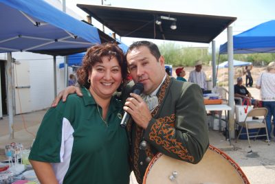 Genaro Moreno, right, serenades Maria Munoz at last year's Copper Town Days in San Manuel. He will perform again this year.