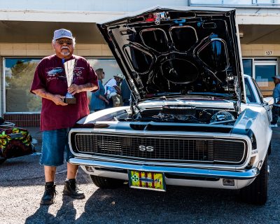 R.P. Huerta earned Best of Show with his white Camaro at the Copper Town Days Car Show. (Alex Casares | Buckaroo Photography)