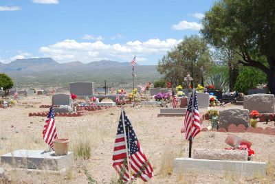 Lions from the San Pedro Valley Lions Club in Mammoth placed American flags on the graves of soldiers interred at Valley View Cemetery.