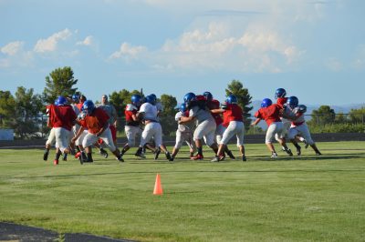 Miners practicing for upcoming season opener against San Tan Foothills. Photo by Brianna Madrid