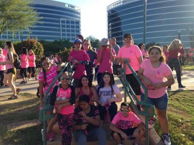Hayden students at a cancer awareness walk.