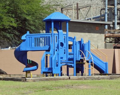 The playground and wall in Hayden.