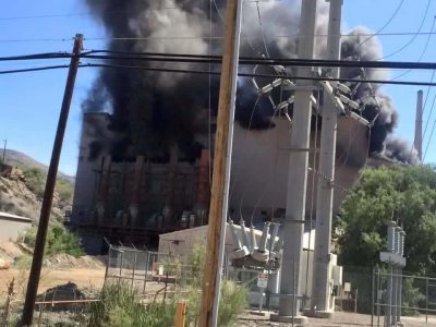 Smoke billows from the crusher building at the ASARCO complex in Hayden. Photo courtesy of Lillian Rabago-Campos