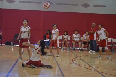 Priscilla Ivy bumps the ball. Photo by Araceli Curry, SMHS.