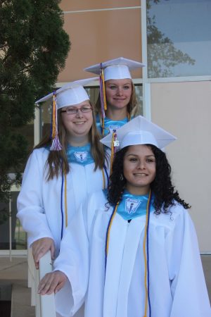 This trio of ladies are the top scholars for Ray High School. Pictured from front are Gabrielle Juvera (Valedictorian), Ainsley Bull (Salutatorian), and Savannah Willis (Valedictorian).