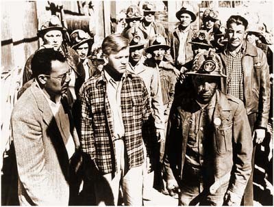 Scene from Salt of the Earth: Miners before they strike.