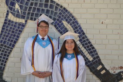 San Manuel High School Valedictorian Peter West and Salutatorian Mariah McBride. Photo by Margaret Schofield