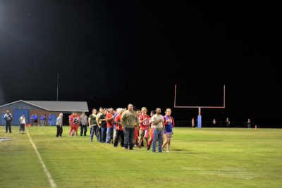The Miners honored local veterans at the halftime. Photo by Araceli Curry, SMHS
