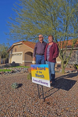 Mr. and Mrs. Faucette were awarded the Yard of the Month in Kearny, AZ.