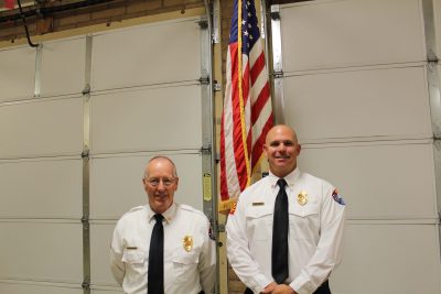 Oracle Fire Chief Larry Southard, left, and Assistant Fire Chief Robert Jennings