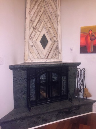 A gorgeously renovated fireplace.