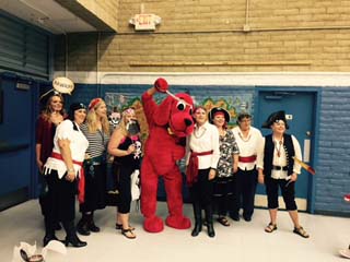 Clifford the Big Red Dog made an appearance at the Family Reading Night at Mountain Vista School in Oracle.