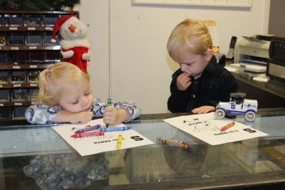 Peyton and Ryland McMillion were first to mail their letters to Santa at the San Manuel Miner.