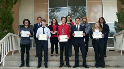 The Top Job Applicant Finalists are, from left: front, Marcus Munoz, Jonah Cude, Ryan Amos, Charly Romero, August Patterson. Interviewers are, from left: back, Richard Verdugo, Karrie Sheffield, Bettina Celis Cruz, Amanda Kelley, Angela Wernett.Sarah Naranjo | Submitted
